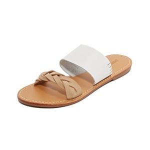 Soludos Braided Slide Sandal in White, NIB